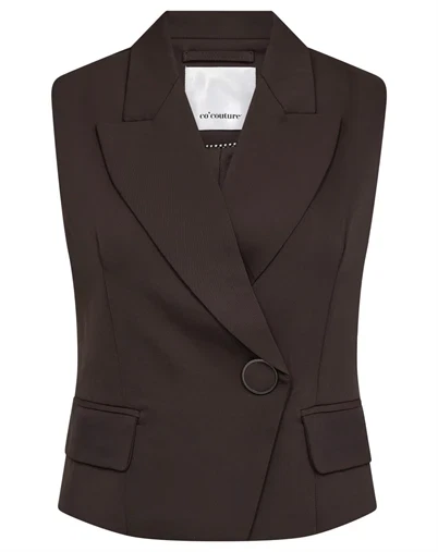 Co'Couture - AliniCC Wrap Vest - Dark Brown